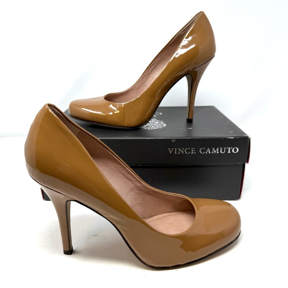 Vince Camuto Elanie 3β Stiletto Pumps Light Brown Patent Leatherβ 9.5 New